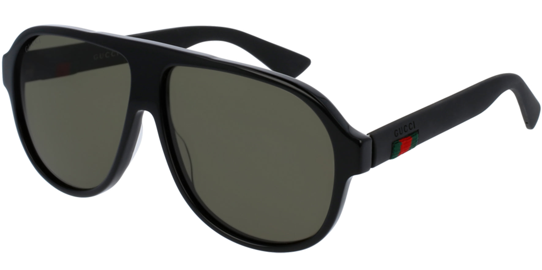 Gucci Black Vintage Style Pilot w/Rubberized Temples - Eyedictive