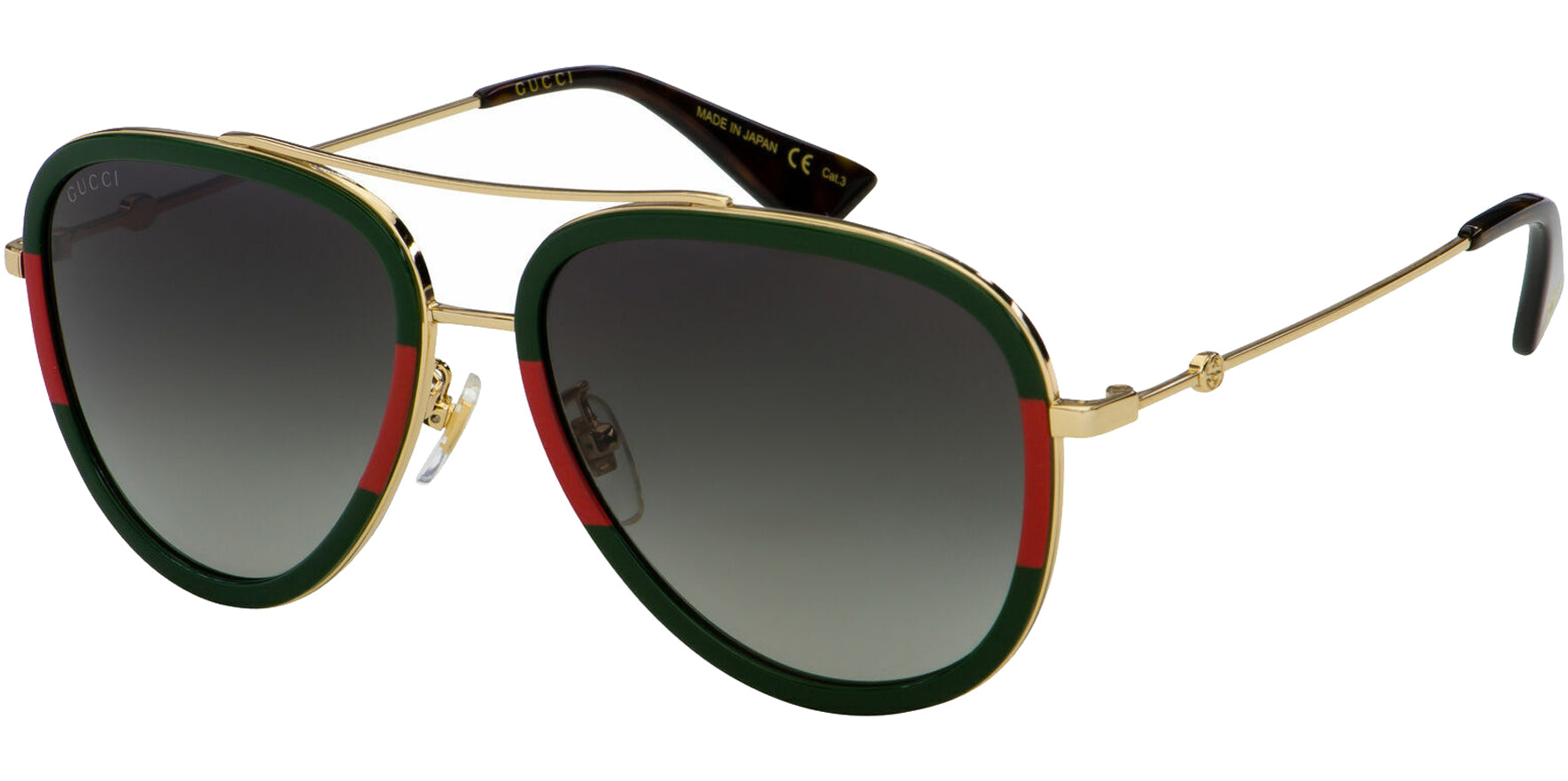 Gucci Color Block Metal Pilot w/ Gradient Lens