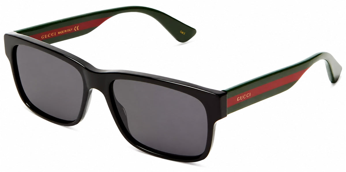 Gucci Square Classic w/ Web Stripe Temples