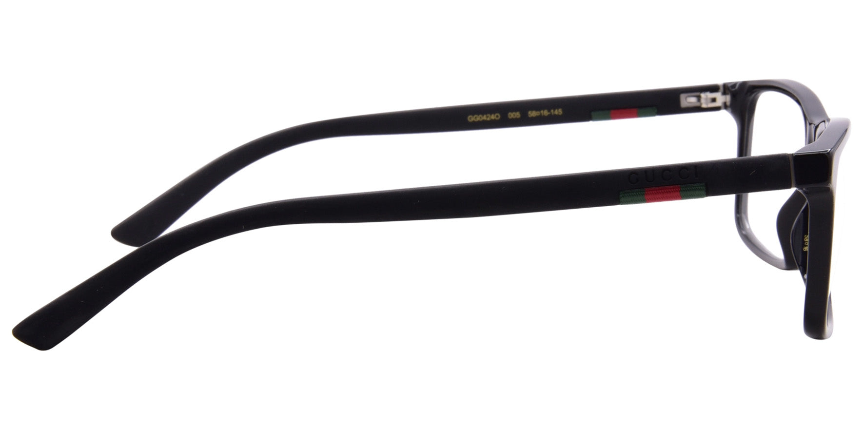 Gucci Classic Rectangle Eyelglasses w/ Rubber Temples