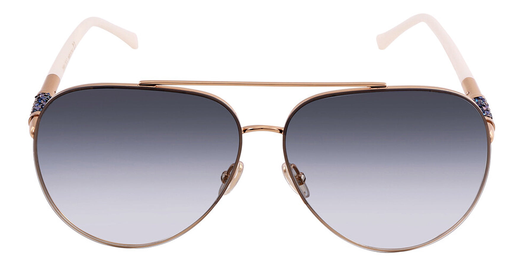 Jimmy Choo Gray Aviator w/ Stone Encrusted Temples - Eyedictive