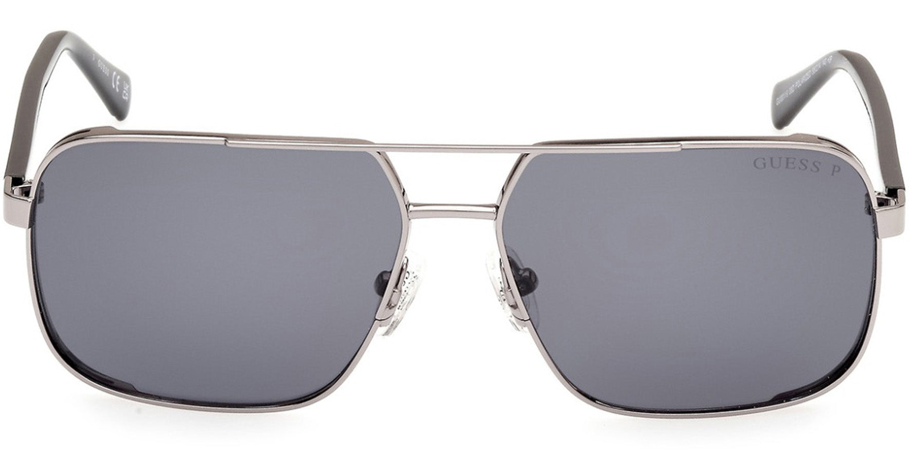 Guess Polarized Slim Gunmetal Navigator Sunglasses