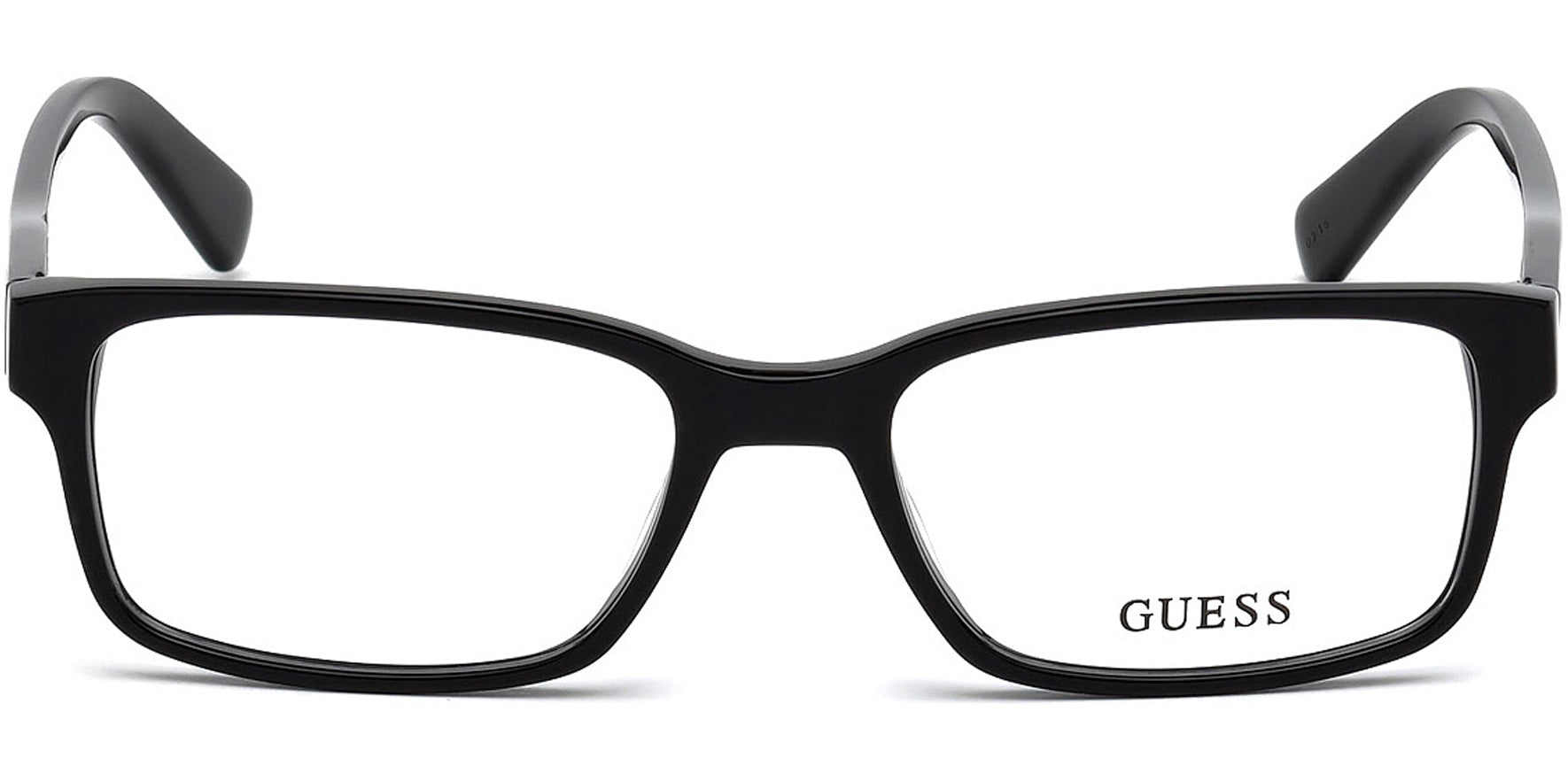 Guess Shiny Black Rectangle Eyeglass Frames w/ Spring Flex Hinges
