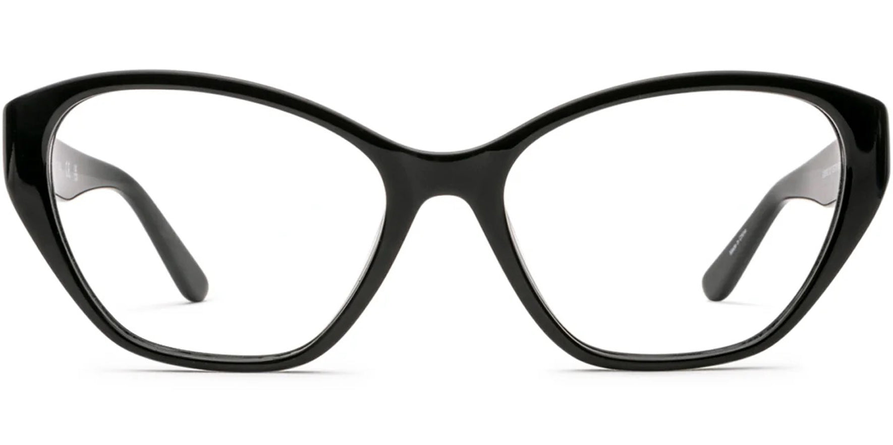 Guess Petite Fit Shiny Black Cat-Eye Eyeglass Frames