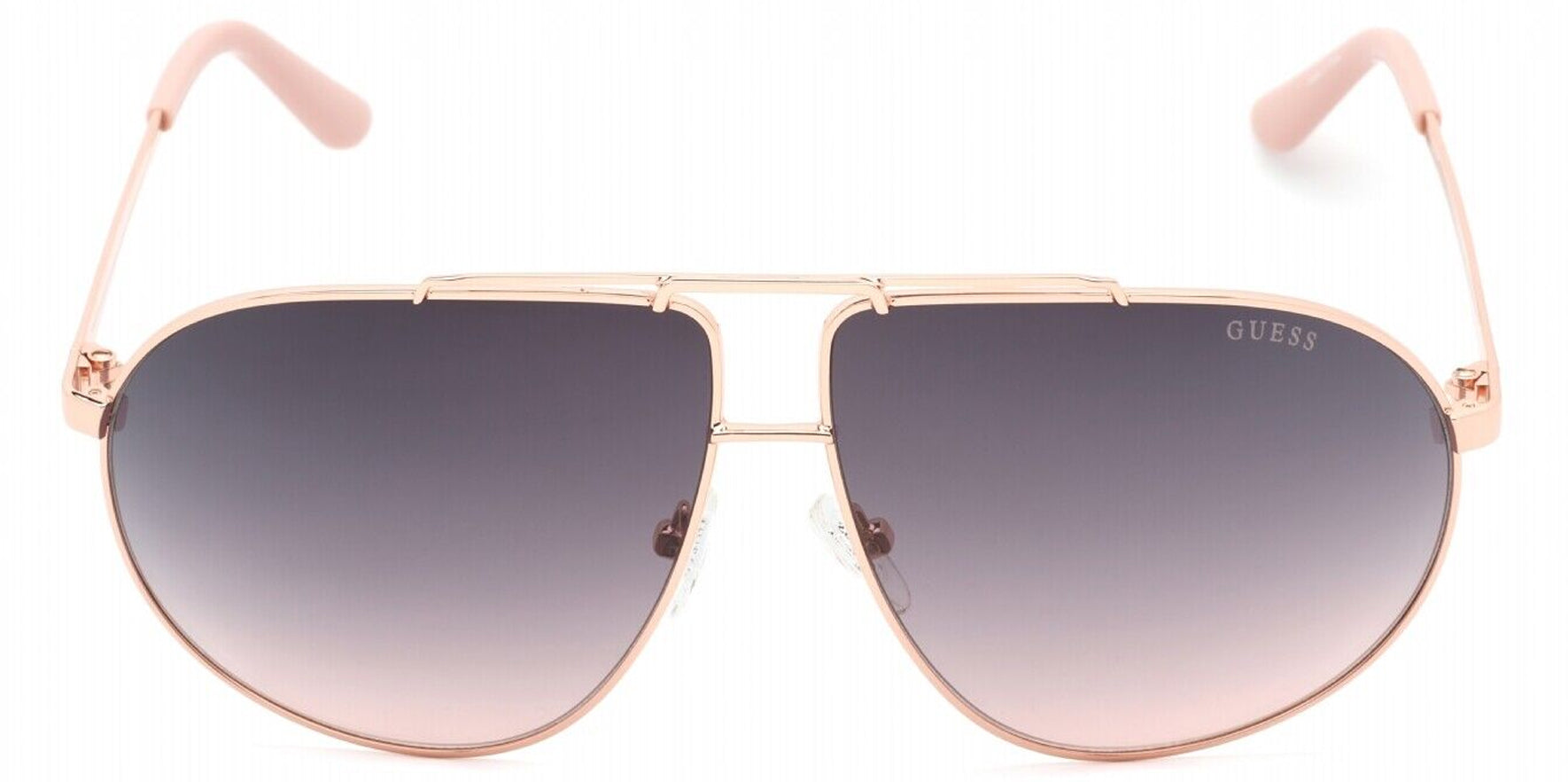 Guess Shiny Rose Gold-Tone Modern Aviator - Eyedictive