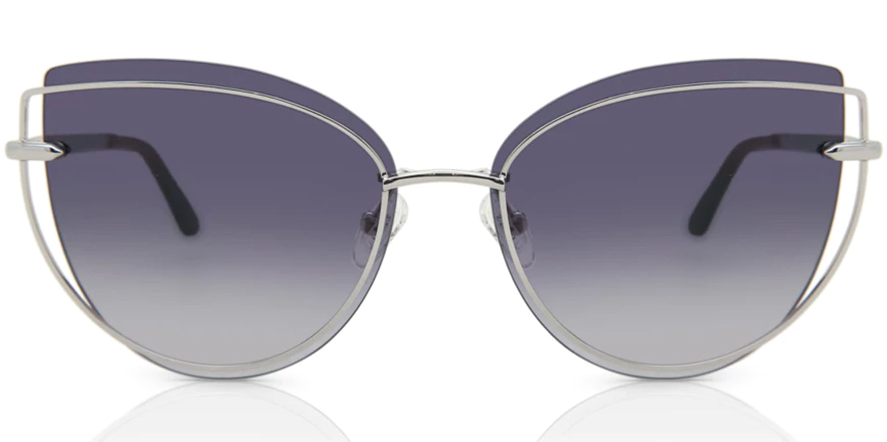 Guess Silver-Tone Offset Lens Cat Eye