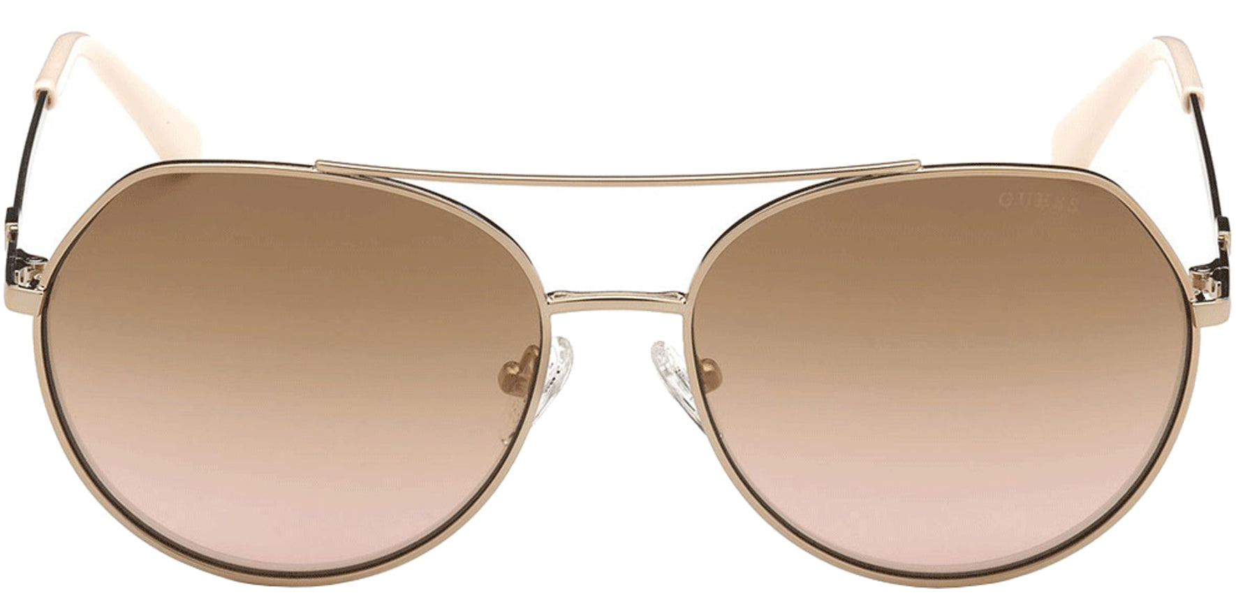 Guess Shiny Rose Gold-Tone Aviator w/Gradient Lens - Eyedictive