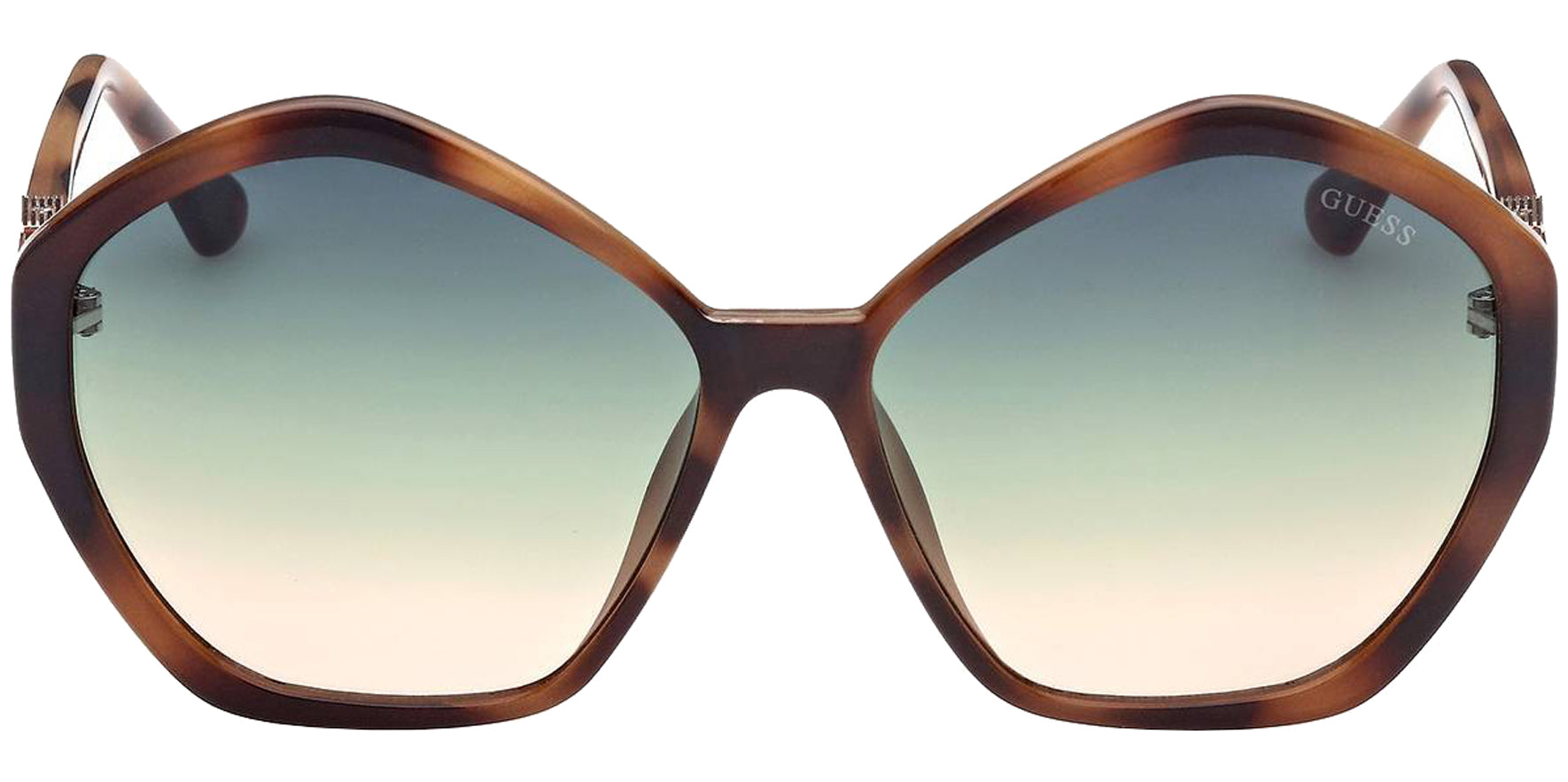 Guess Oversized Blonde Havana Geometric w/ Gradient Lens - Eyedictive