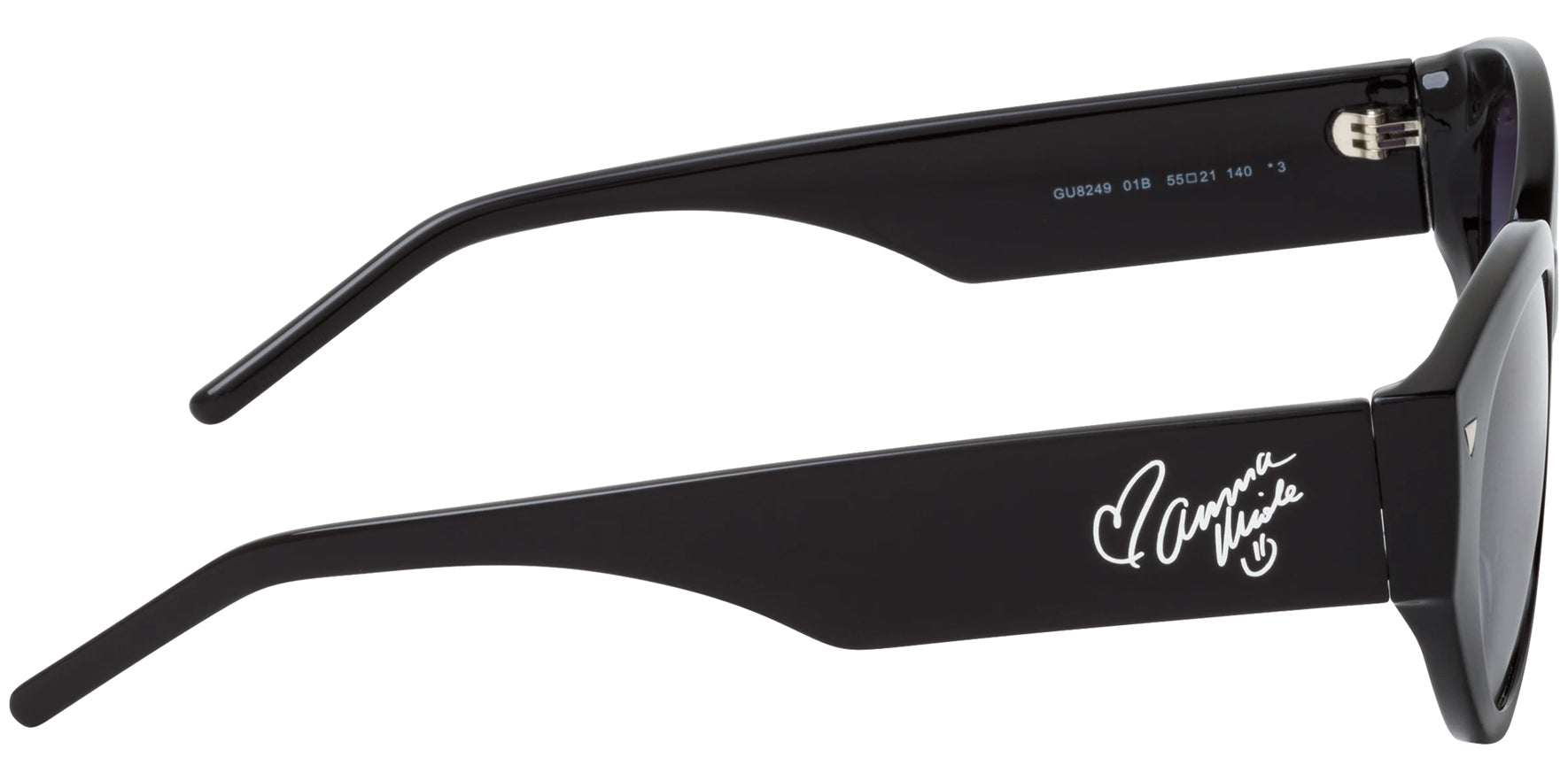 Guess Shiny Black Oval w/ Gradient Lens - Eyedictive