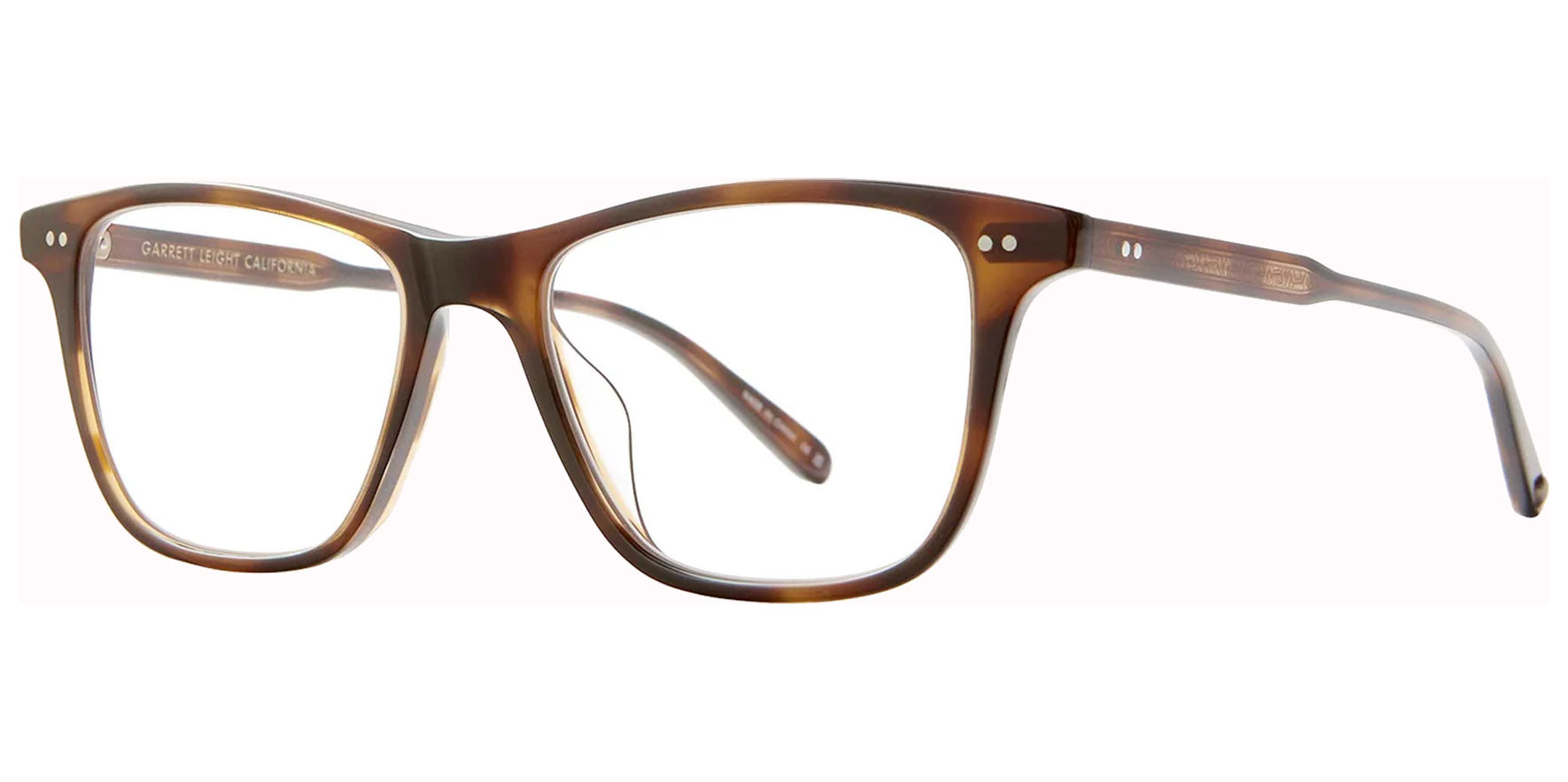 Garret Leight Hayes Square Eyeglasses w/ Rivet Detailing