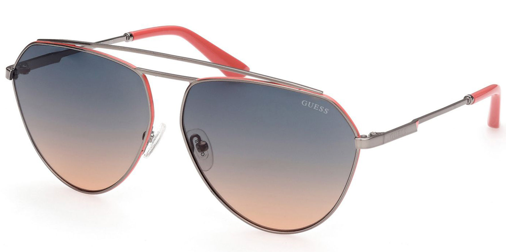 Guess Gunmetal/Coral Aviator w/ Gradient Lens - Eyedictive