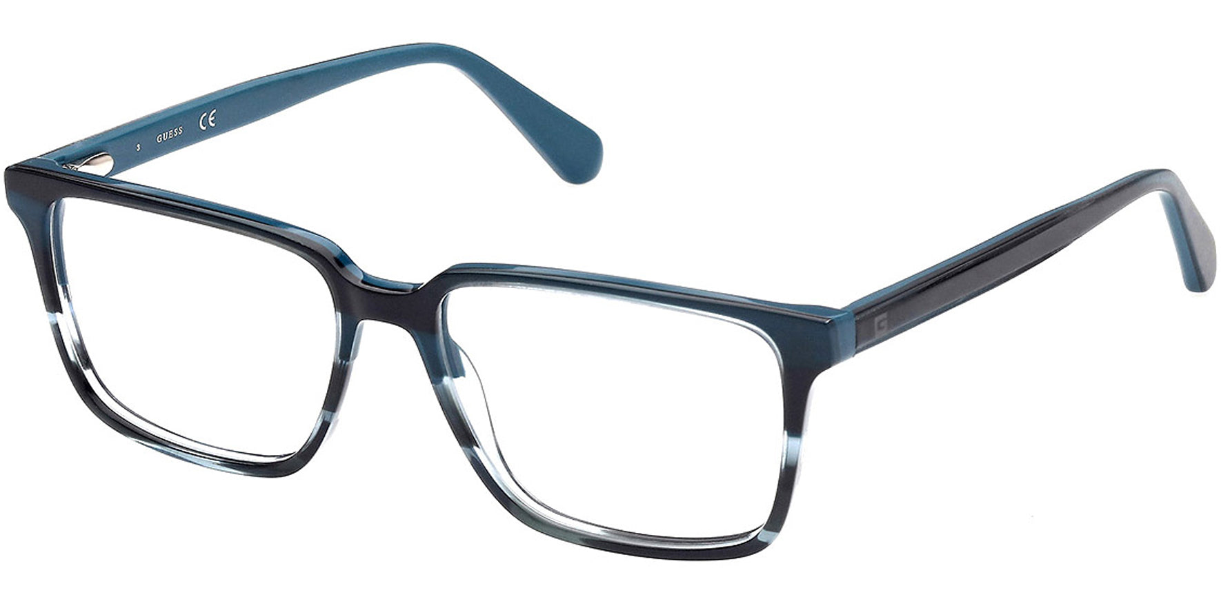 Guess Striped Blue Soft Square Eyeglass Frames