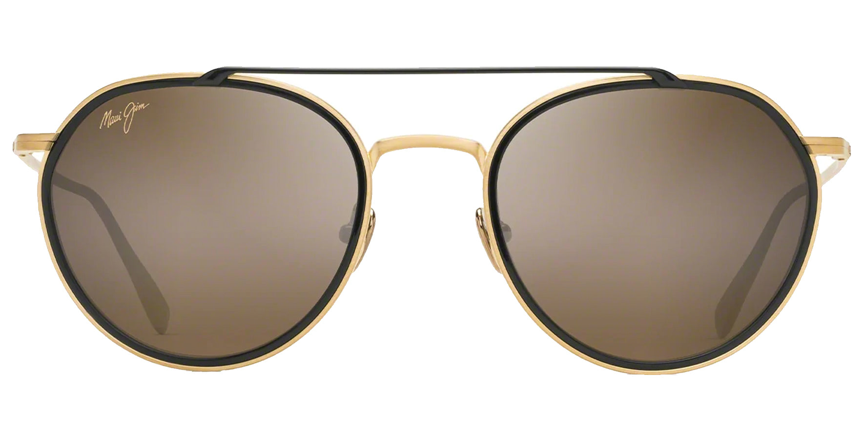 Maui Jim Bowline Polarized Matte Gold-Tone Titanium Pilot - Eyedictive