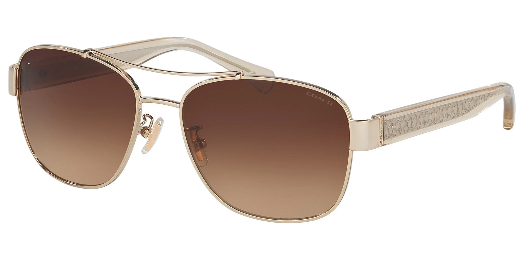 Coach Stylized Aviator w/ Gradient Lens