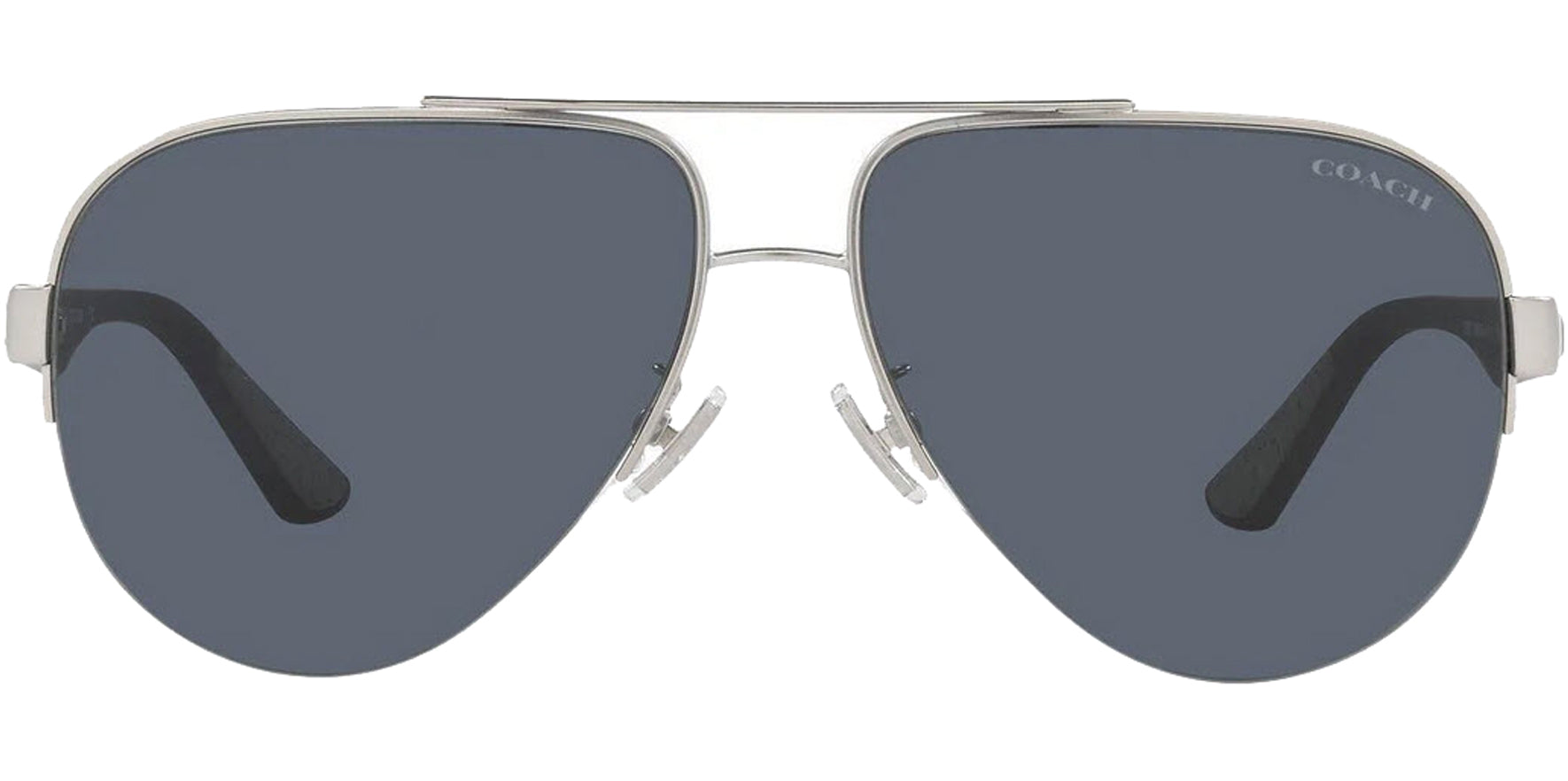 Coach Matte Silver-Tone Semi-Rimless Aviator - Eyedictive