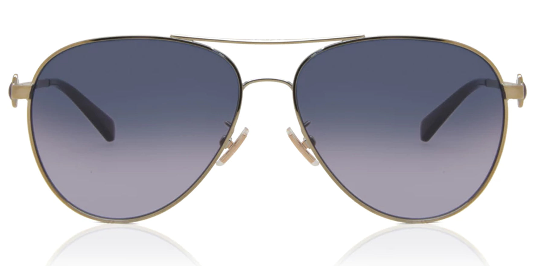 Coach Shiny Light Gold-Tone Aviator w/ Gradient Lens - Eyedictive