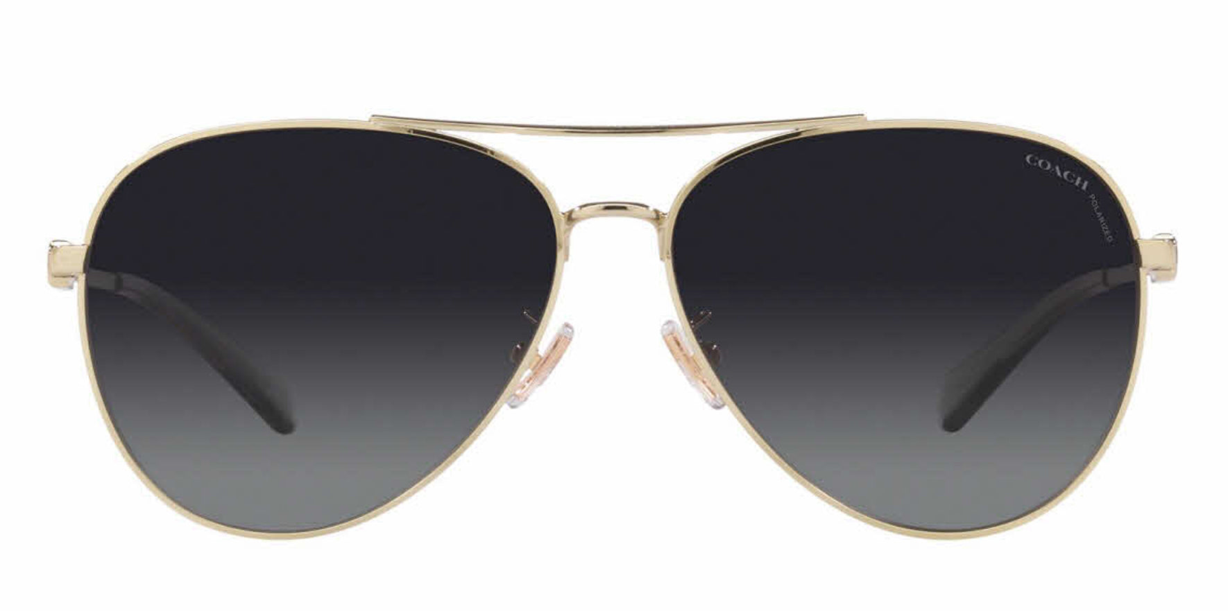 Coach Women's Shiny Light Gold-Tone Aviator - Eyedictive