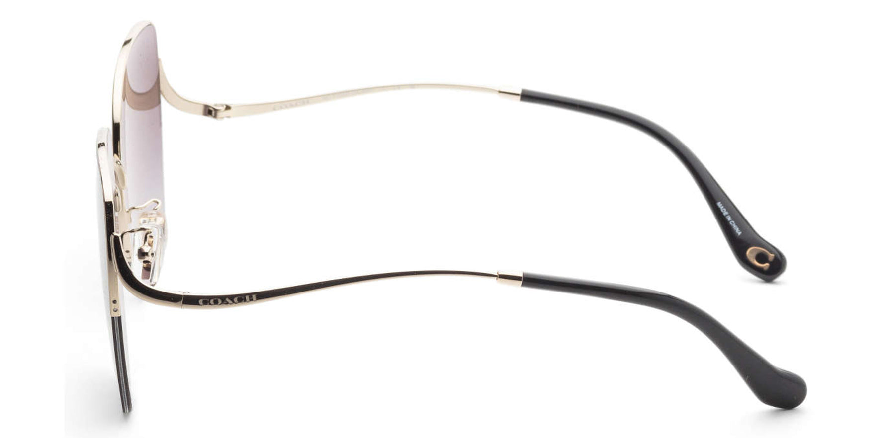 Coach Shiny Light Gold Square Semi-Rimless w/ Gradient Lens - Eyedictive