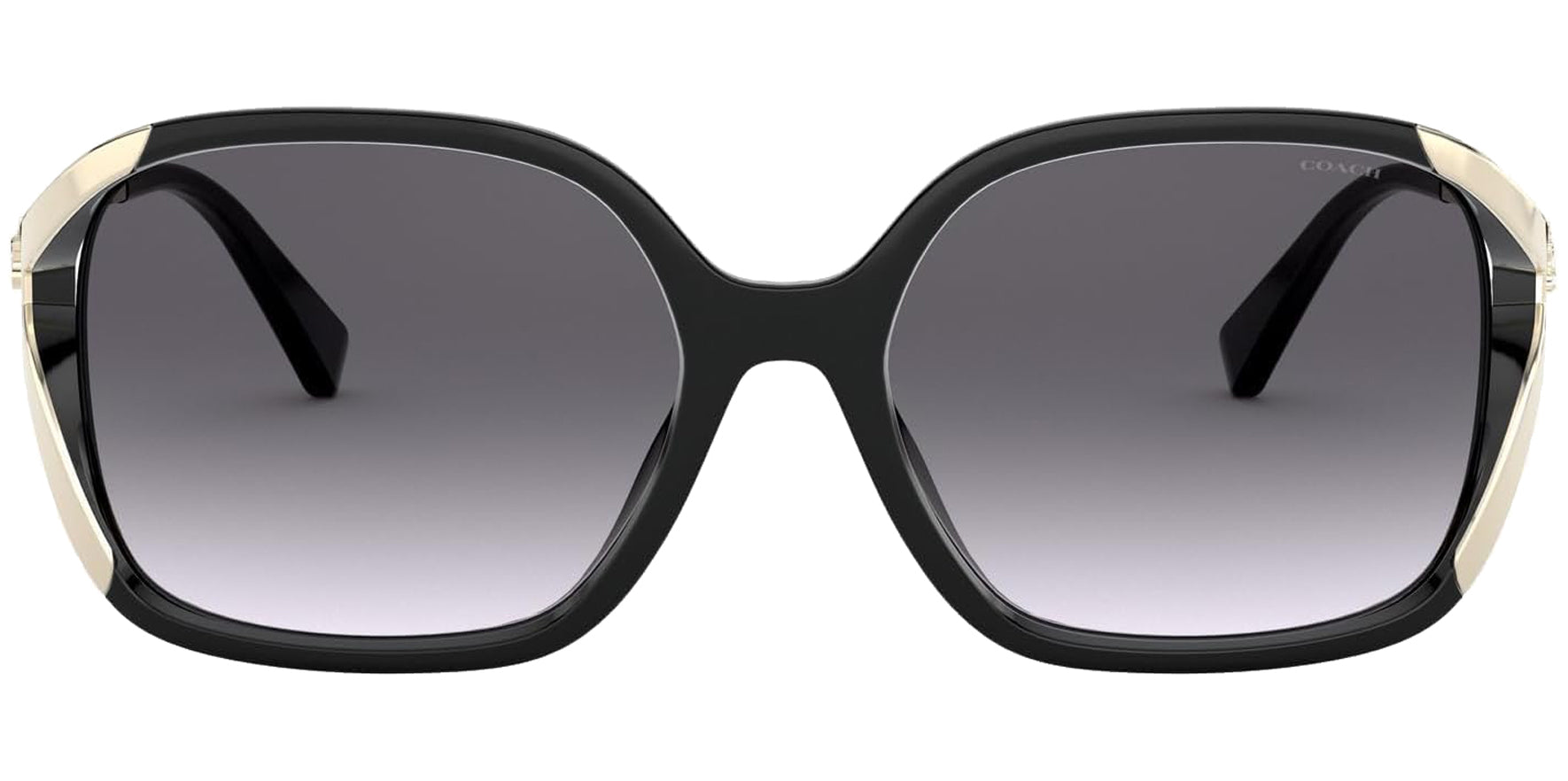 Coach Black/Gold-Tone Oversized Square w/ Gradient Lens - Eyedictive