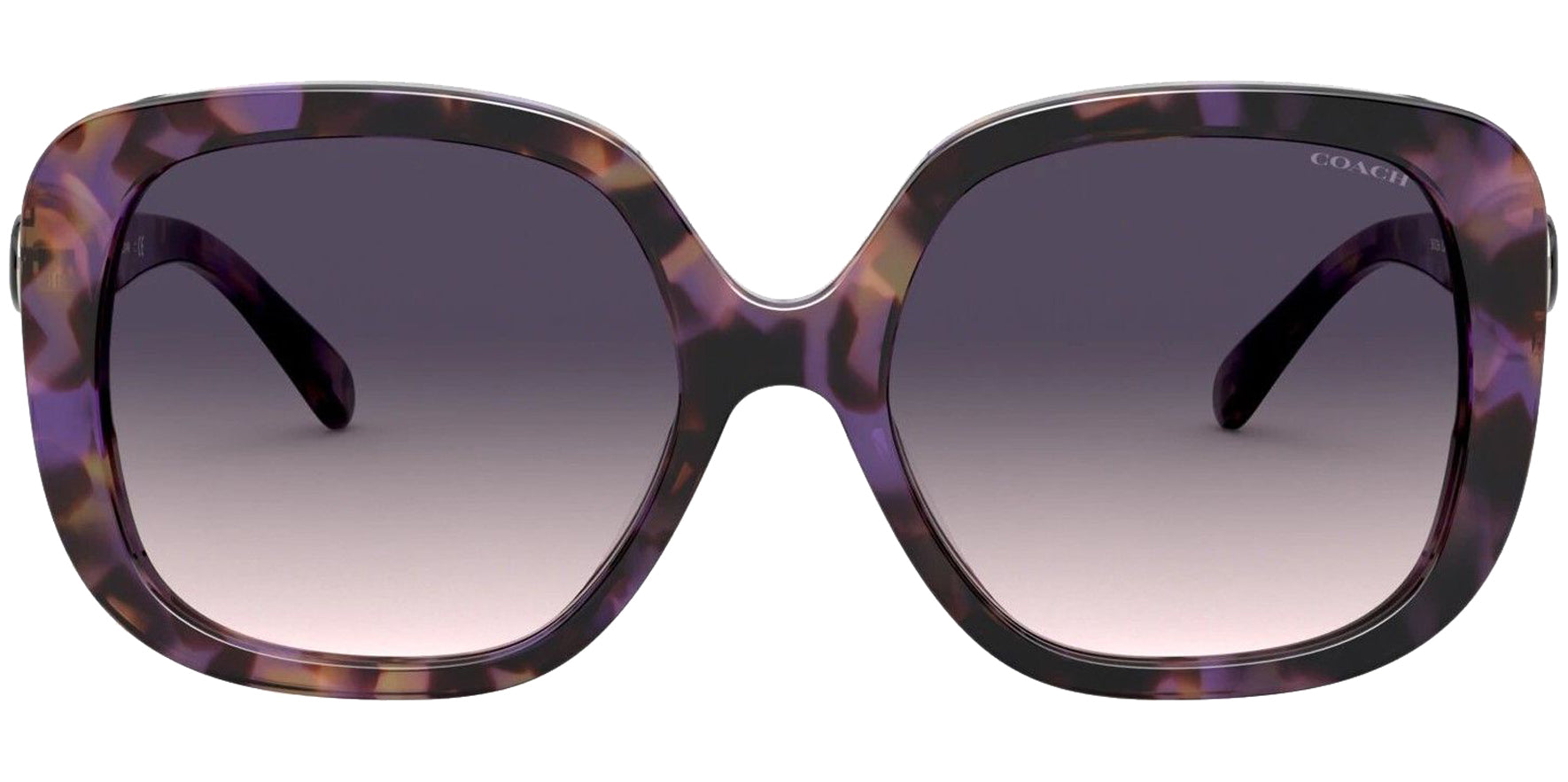 Coach Purple Tortoise Oversized Square w/ Gradient Lens - Eyedictive