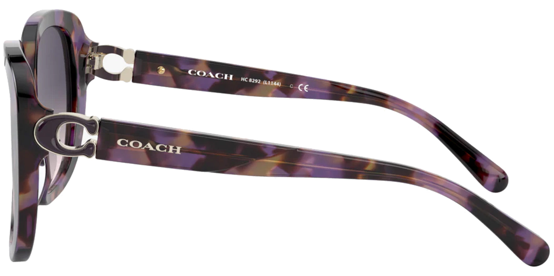 Coach Purple Tortoise Oversized Square w/ Gradient Lens - Eyedictive