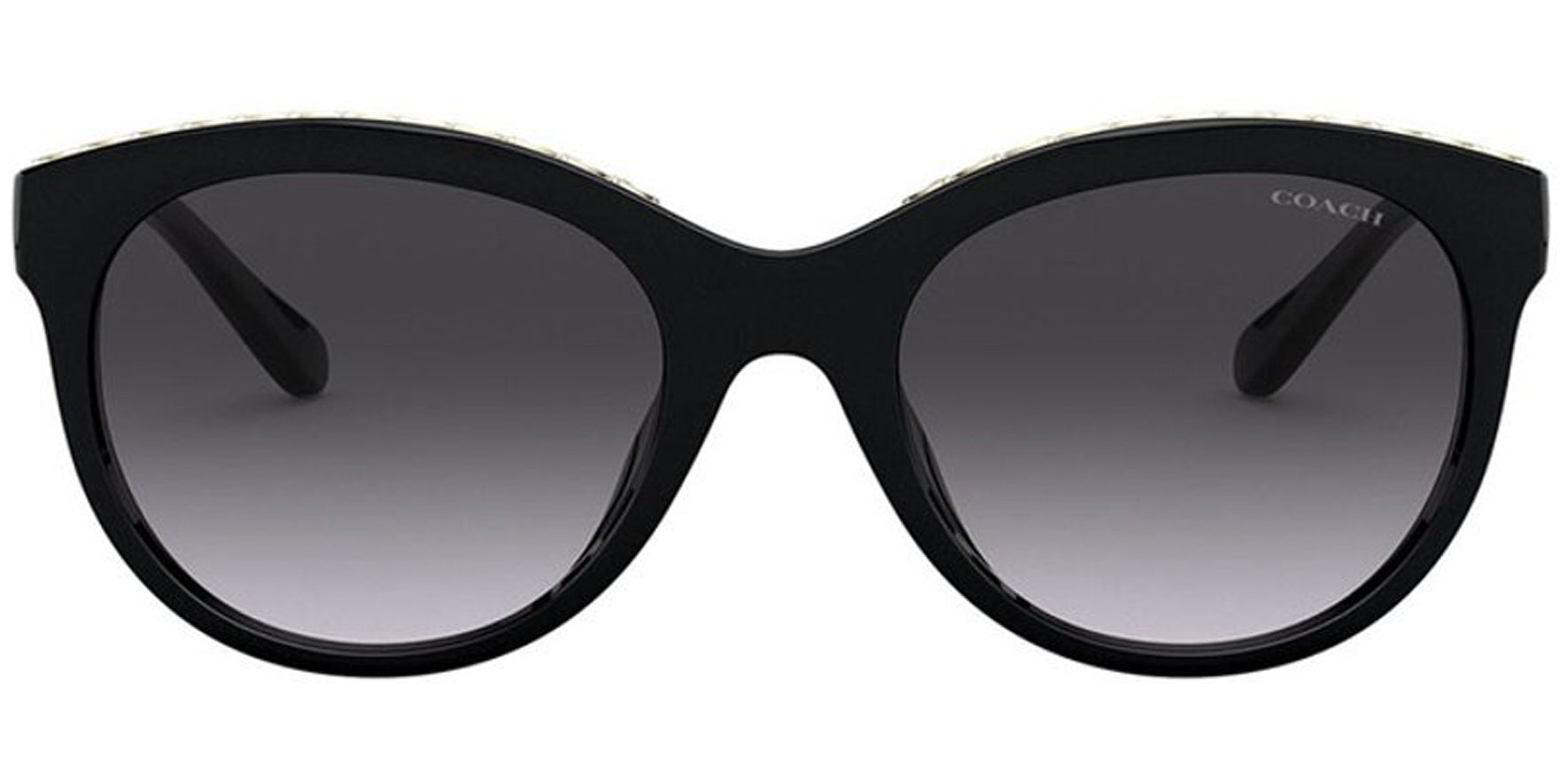 Coach Black Rounded Cat Eye w/ C Logo Brow Detail - Eyedictive