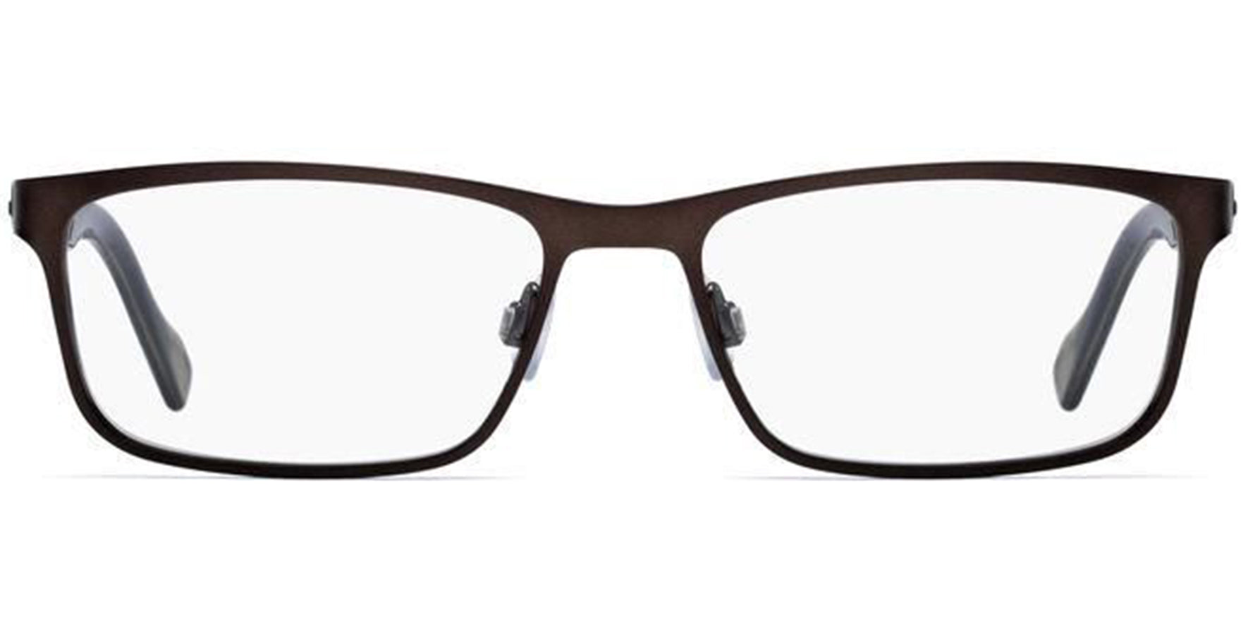 HUGO by Hugo Boss Matte Brown Stainless Steel Eyeglass Frames - Eyedictive