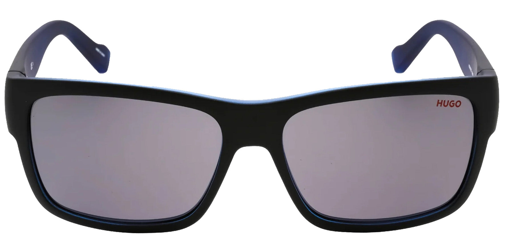 HUGO By Hugo Boss Matte Black On Blue Oversized Rectangle