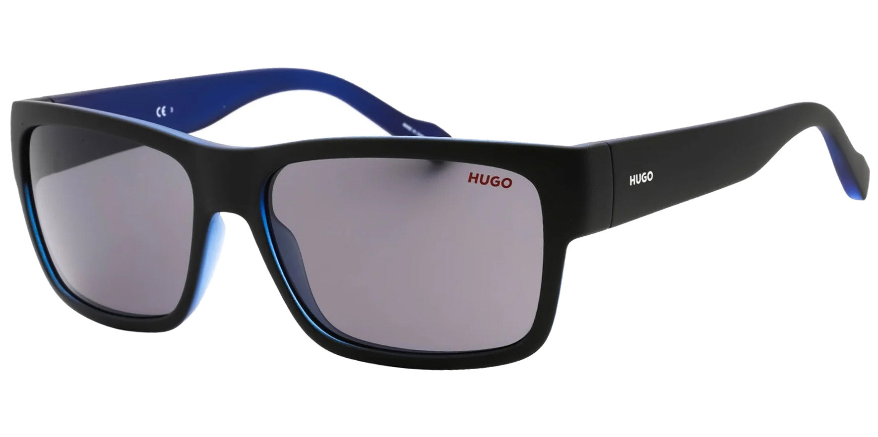 HUGO By Hugo Boss Matte Black On Blue Oversized Rectangle