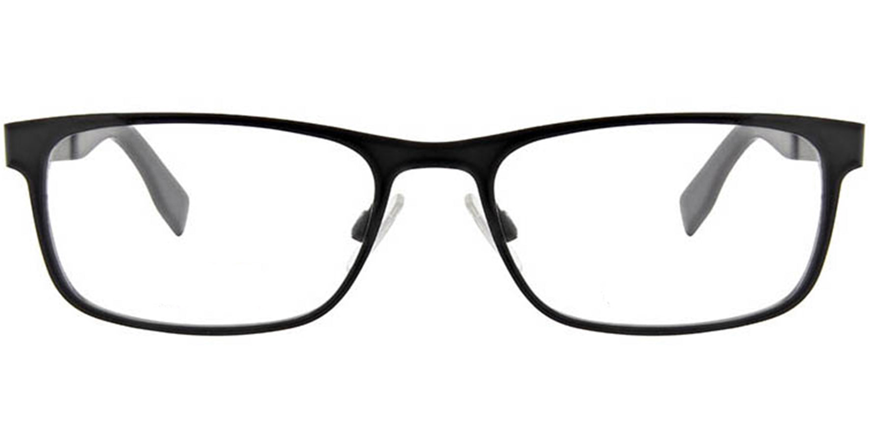 HUGO by Hugo Boss Matte Black Stainless Steel Eyeglass Frames - Eyedictive