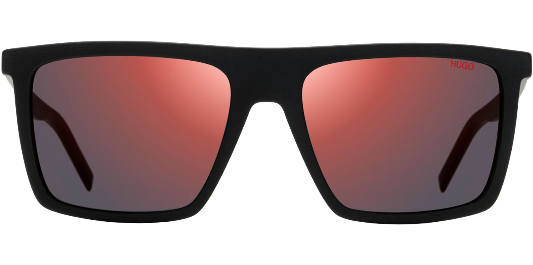 HUGO By Hugo Boss Matte Black Rectangle w/ Mirror Lens - Eyedictive