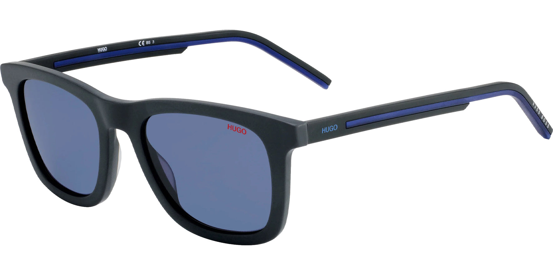 HUGO By Hugo Boss Matte Grey/Electric Blue Soft Square - Eyedictive