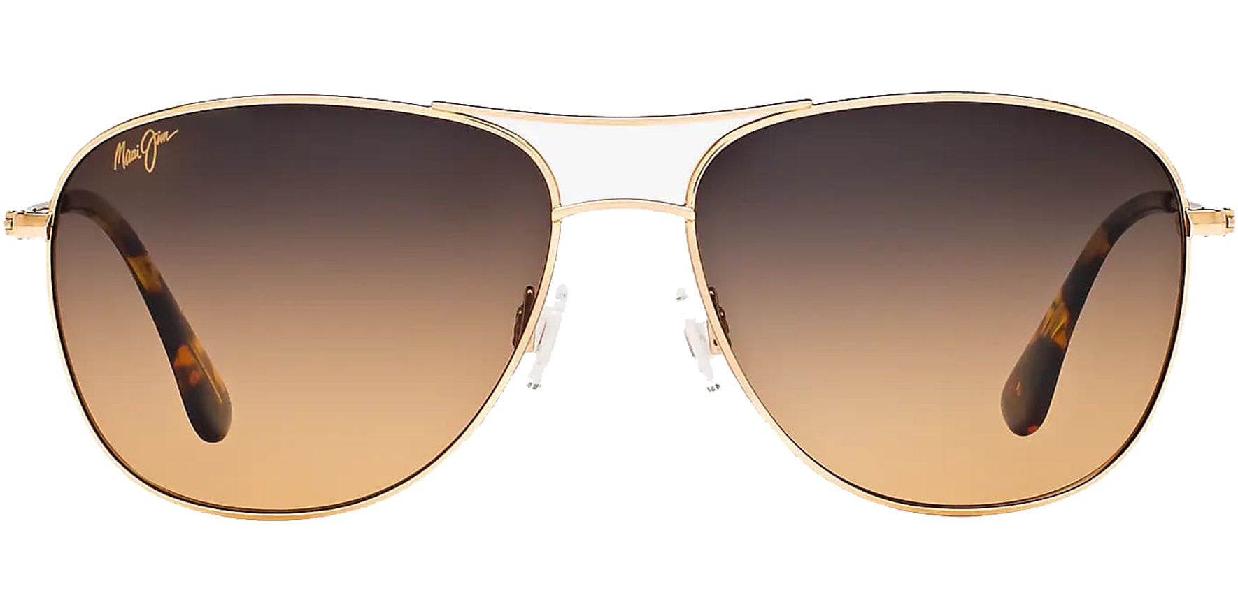 Maui Jim Cliff House Polarized Gold-Tone Titanium Aviator - Eyedictive