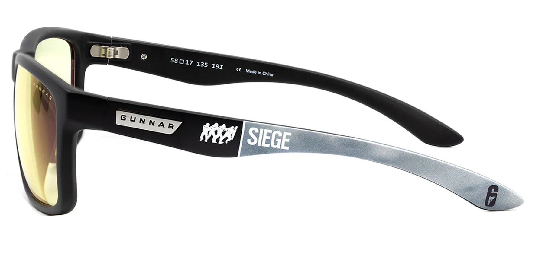 Gunnar 6-Siege Intercept Onyx Square Gaming/Computer Glasses - Eyedictive