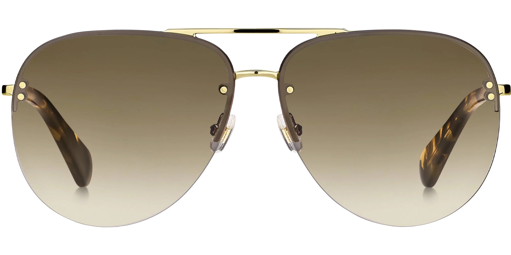 Kate Spade Jakayla Gold/Havana Semi-Rimless Aviator w/ Gradient Lens