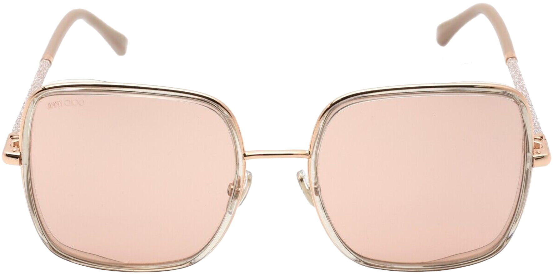 Jimmy Choo Jayla Gold-Tone/Nude Large Square - Eyedictive