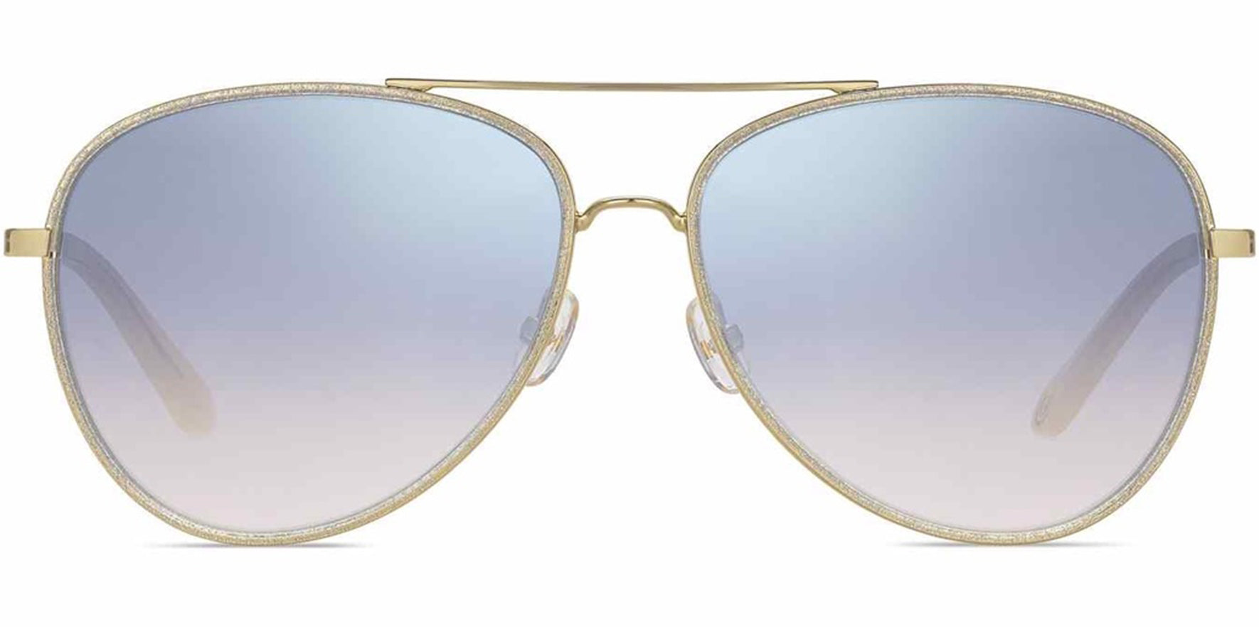 Juicy Couture Gold-Tone Glitter Edge Aviator w/ Mirror Lens - Eyedictive