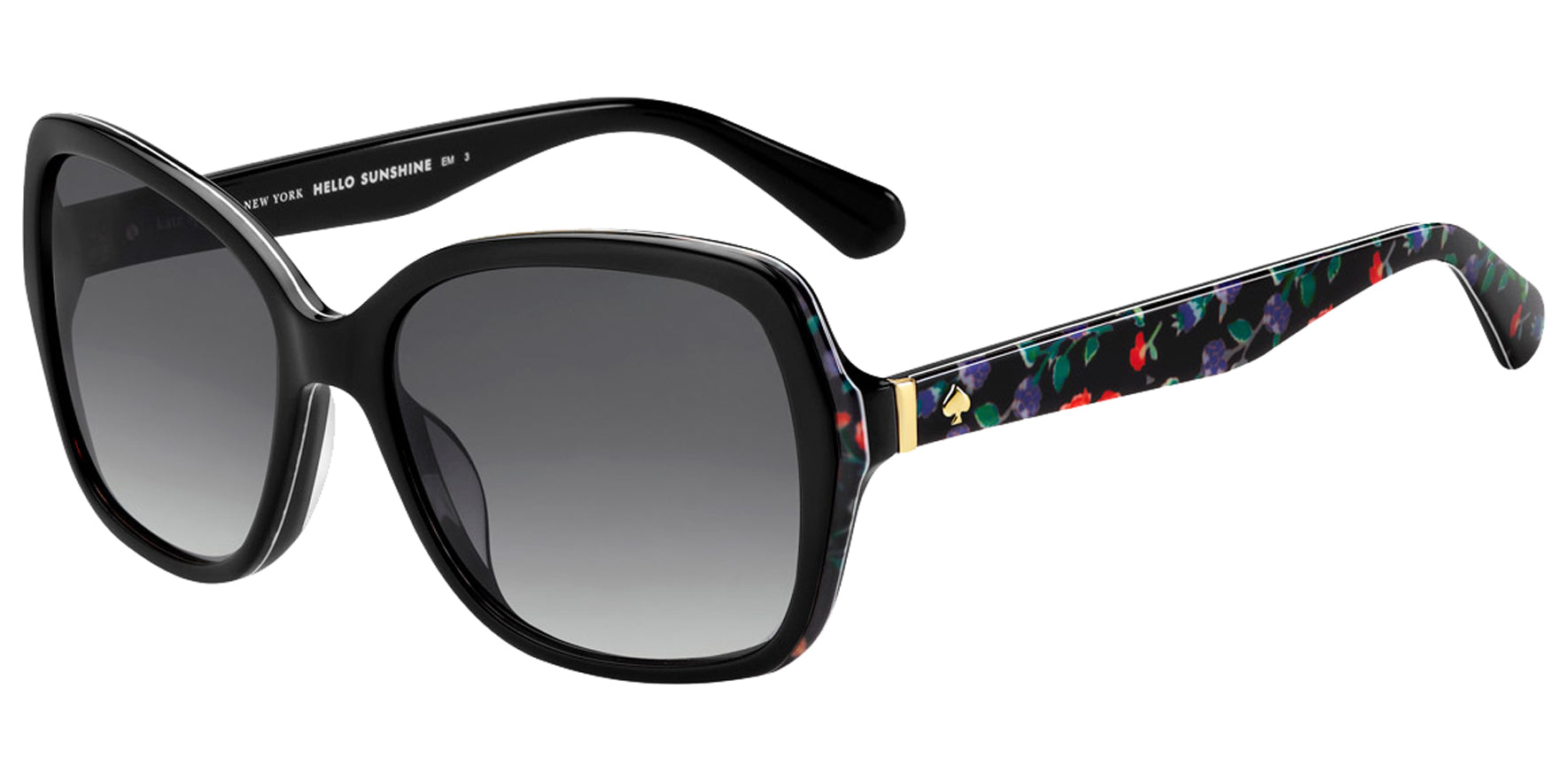 Kate Spade Karalyn Black Flower Pattern Butterfly w/ Gradient Lens