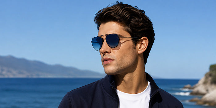 State Kingsbury Titanium Brow-Bar Aviator