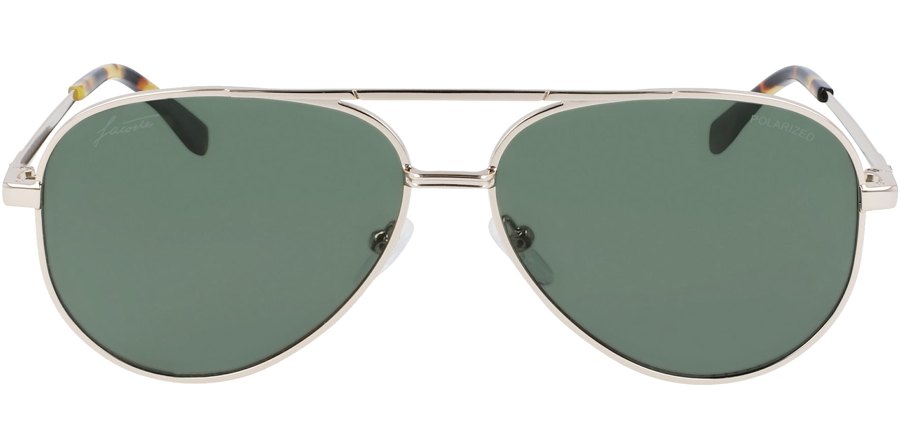 Lacoste Polarized Gold-Tone Vintage-Style Aviator - Eyedictive