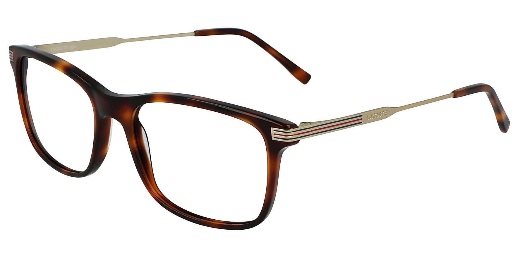 Lacoste Havana Rectangular Eyeglass Frames