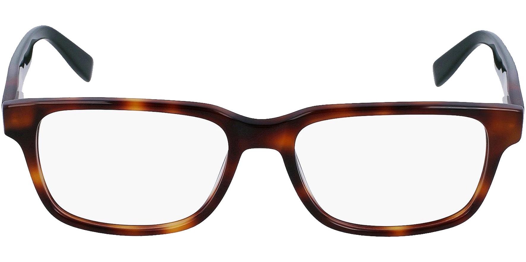 Lacoste Men's Tortoise Rectangle Eyeglass Frames w/ Steel Flex Hinges
