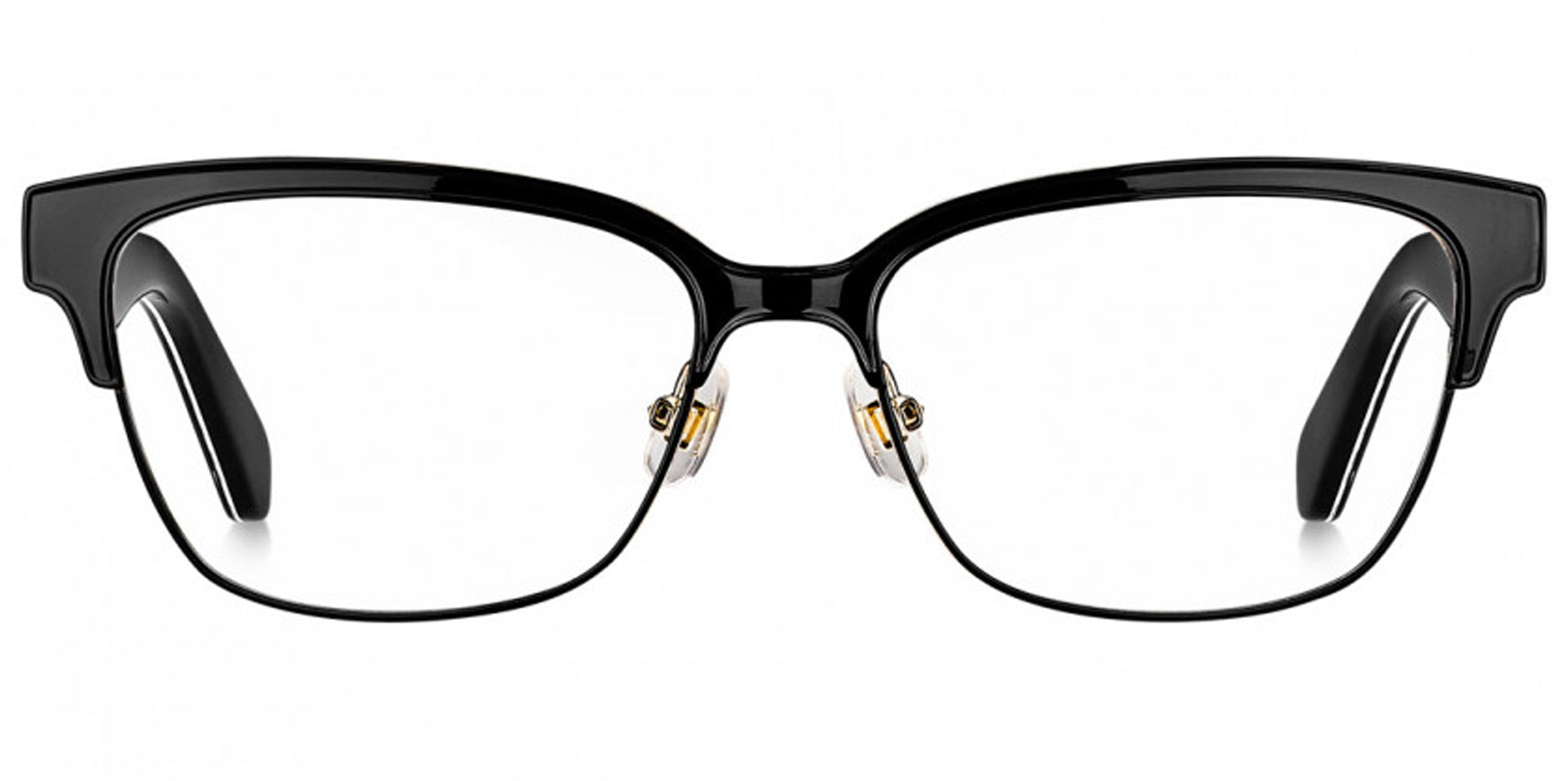 Kate Spade Ladonna Black/Leopard Brow-Line Eyeglass Frames - Eyedictive