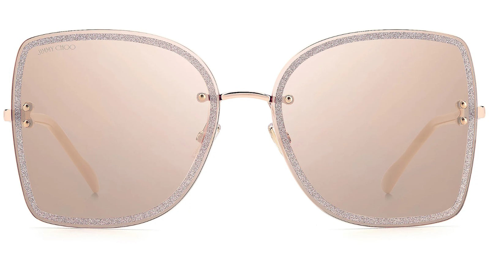 Jimmy Choo Leti Nude Rimless Butterfly w/ Mirror Lens - Eyedictive