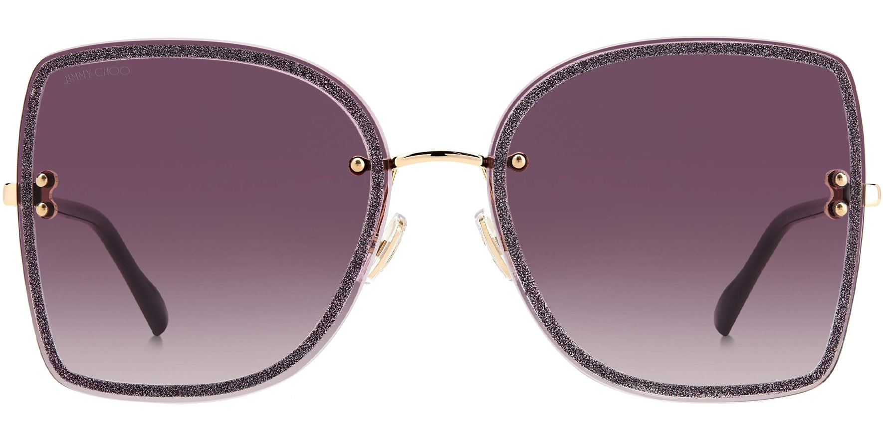 Jimmy Choo Leti Oversized Gold-Tone/Plum Squared Butterfly - Eyedictive