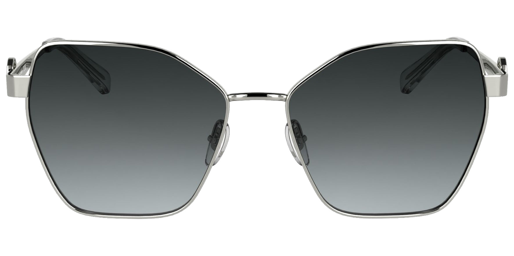 Longchamp Silver-Tone Slim Metal Geometric Butterfly w/ Acetate Tips