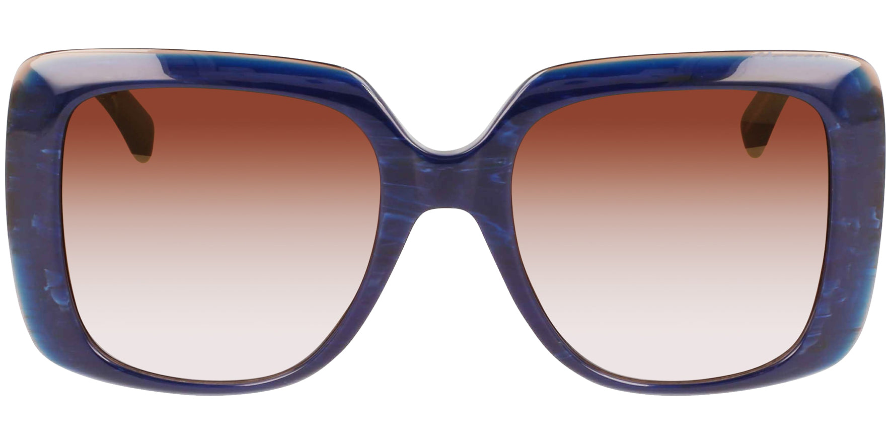 Longchamp Blue Stone/Brown Squared Butterfly w/ Gradient Lens - Eyedictive