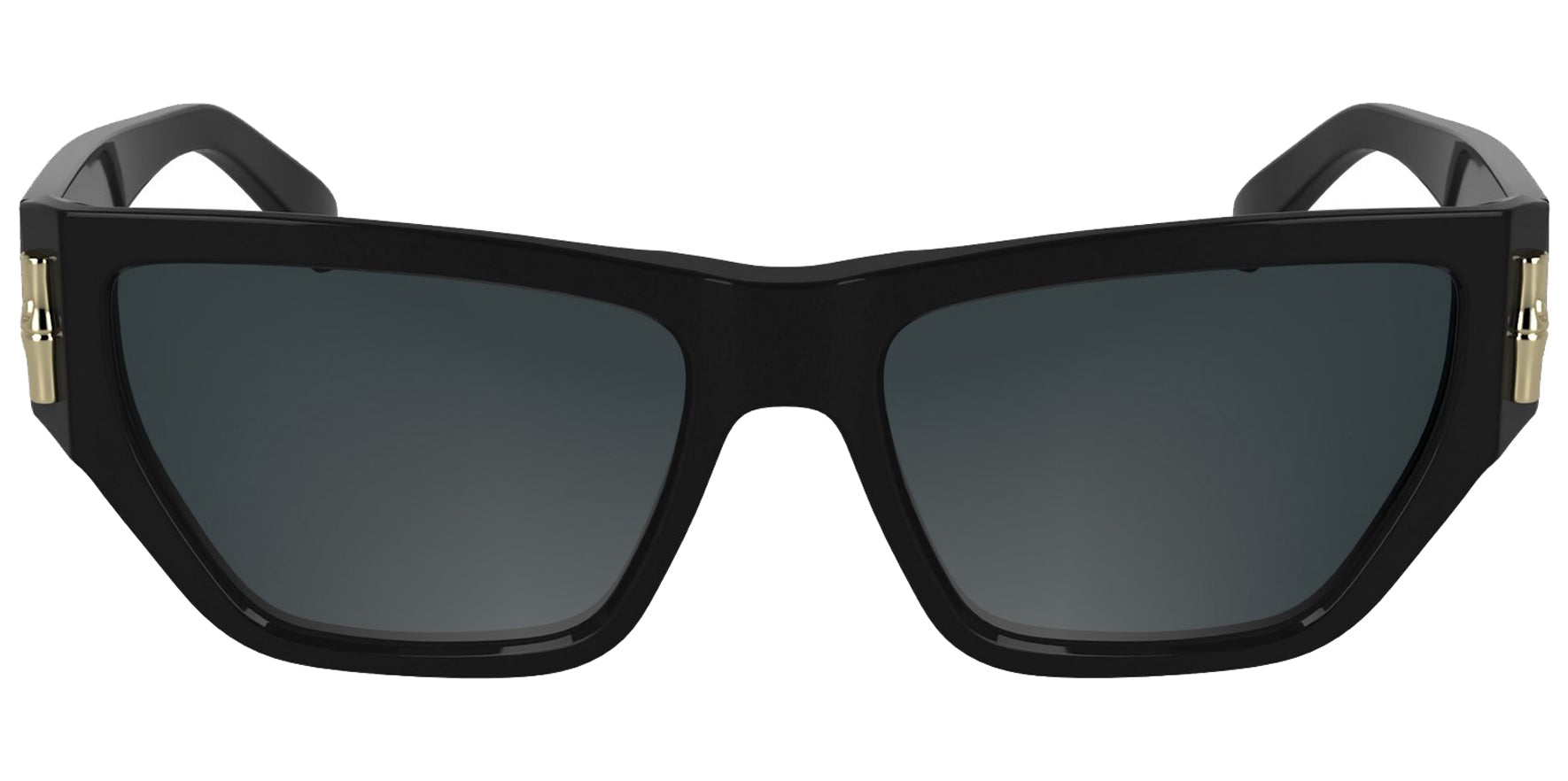 Longchamp Black Geometric Cat Eye w/ 5-Barrel Steel Hinges