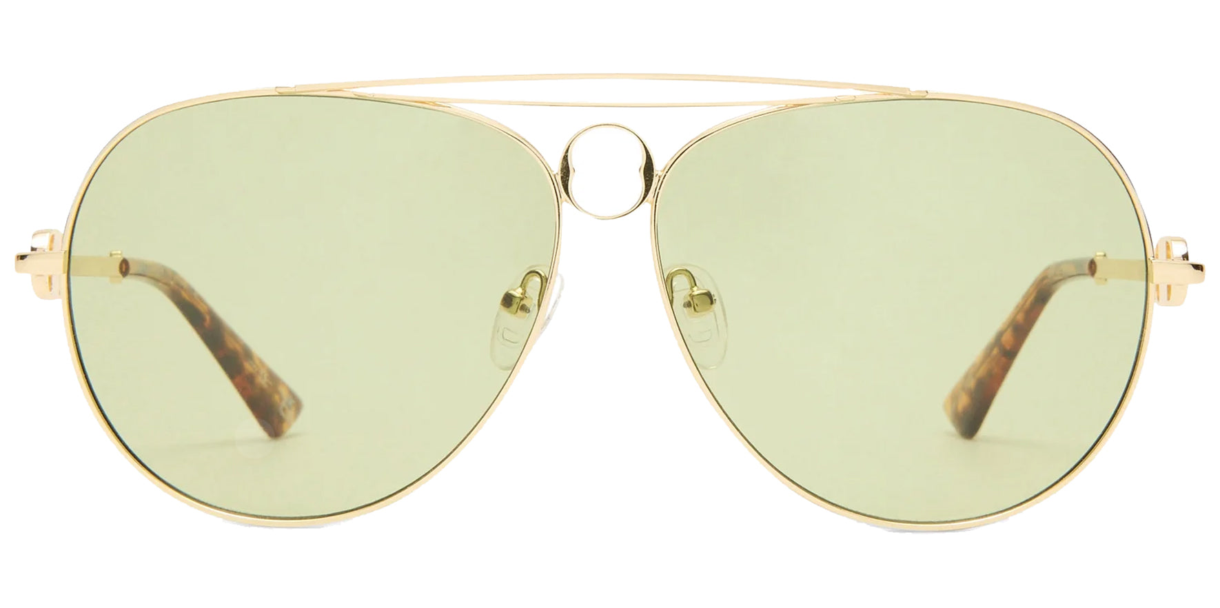 Le Specs Abracadabra Gold-Tone Aviator w/ Tortoise Tips