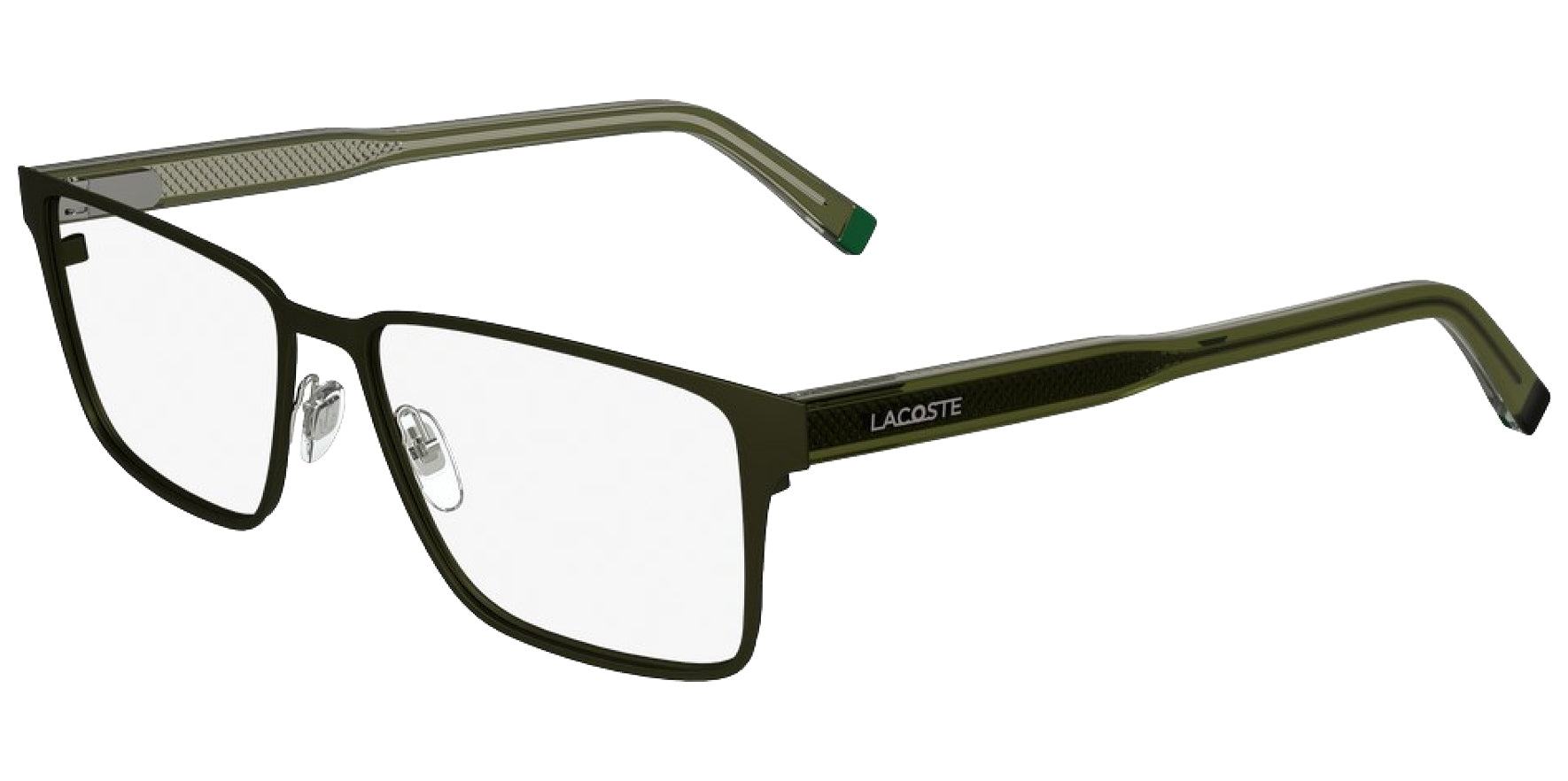 Lacoste Khaki Green Rectangular Eyeglass Frames